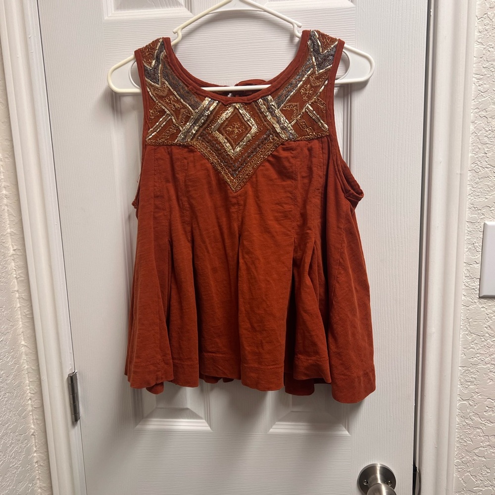 Burnt orange free people tank